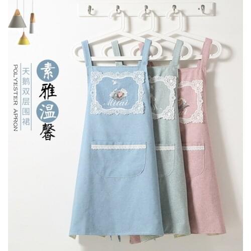 Home Apron Men and Women Korean Fashion Workwear Adult Cute Strap Kitchen Restaurant Apron Fabric