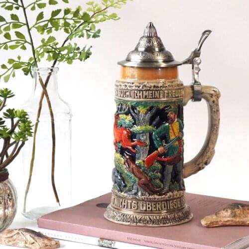 European Vintage Ceramic Wine Glass Hand Painted Relief Craft Porcelain Champagne Glasses Kitchen Dining Bar Decoration Ornament