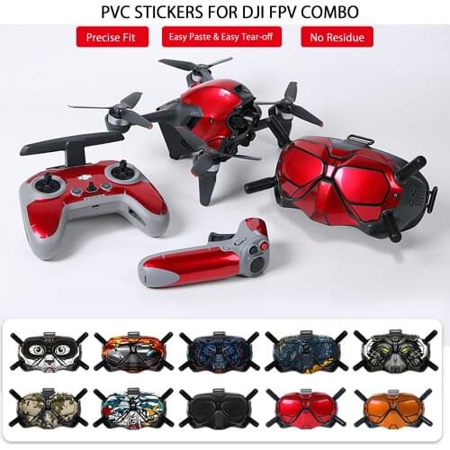 FPV PVC Decals Protective Film Sticker Set No Residue Carbon Fiber Metallic Pattern For DJI FPV Combo