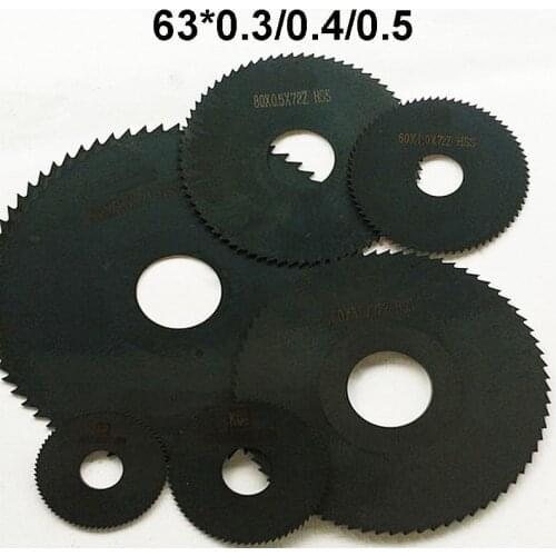 Good quality HSS circularsaw blade milling cutter 63mm out dia*0.3mm,0.4mm,0.5mm,0.6mm*16mm inner dia hss round saw blad