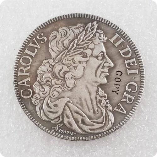 1663 United Kingdom Charles II Pattern Crown Copy Coin