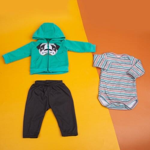 3 Pieces Reborn Baby Doll Clothes Set Fast Shipping 100% Cotton Newbron Baby Girl Accessories With Fashion Style For DIY Dolls