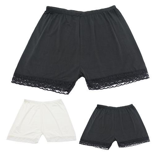 Hot Sexy Women Summer Boyshorts Underwear Panties Viscose Anti Emptied Pants with Lace Trim Black White