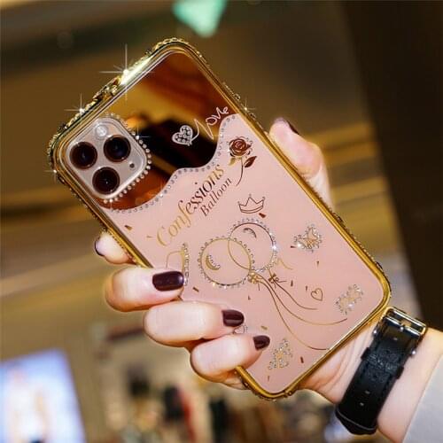 Glitter Rhinestone Metal Bumper Case For iPhone 11 Pro Max Case Bling Crystal Bumper Cover For iPhone 7 8 Plus X Xr Xs Max Funda
