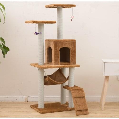 Multilayer cat tree house shelves climbing frame tree tower furniture cat playground carboard pet house cat tree tower condo