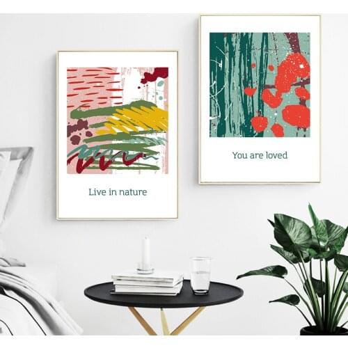 Wall Art Canvas Painting Abstract Colorful Painting Live Quotes Nordic Posters And Prints Wall Pictures For Living Room Decor