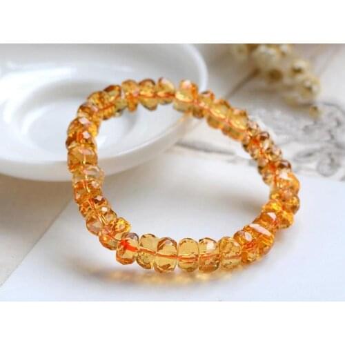 Natural Brazilian yellow crystal Bracelet AAA 4*7mm