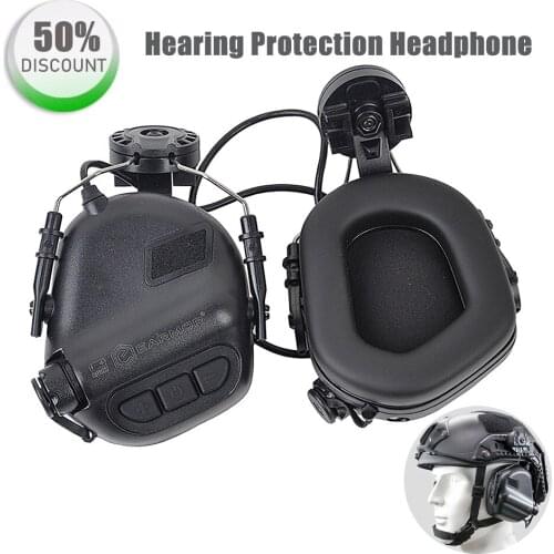 New EARMOR M31H Tactical Headphone Noise Canceling Hearing Protection Softair Aviation Headset for FAST MT Helmets Adapter