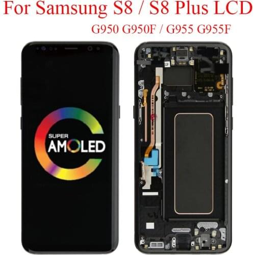 ORIGINAL AMOLED For Samsung Galaxy S8 G950 G950F LCD Display Touch Screen With Frame For Samsung S8 Plus G955 G955F G955N LCD