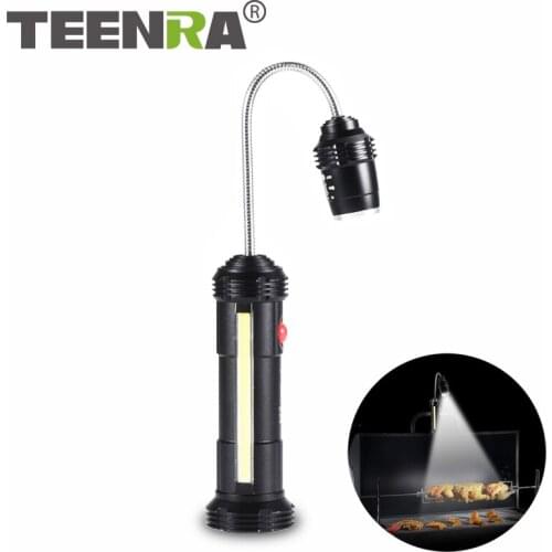 TEENRA 1Pcs Portable Barbecue Light Magnetic 360 Degree Adjustable LED Light Multipurpose Waterproof BBQ Light Tools