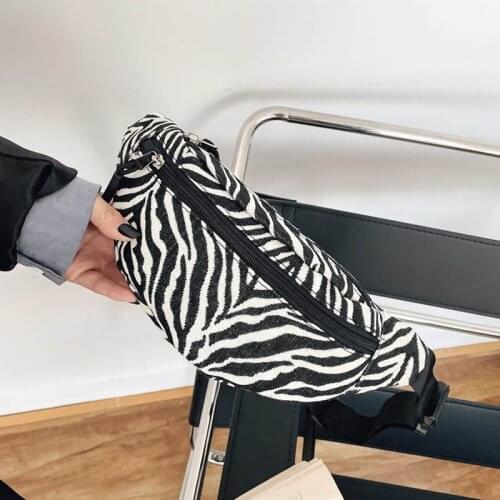 Zebra P[ttern Women Waist Bags Fashion Crossbody Bag Nylon Belt Purse Travel Phone Pouch Female Chest Bags Hip Waist Pack