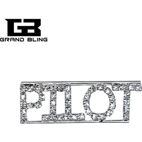 Profession Lapel Pin Gift "Pilot" Crystal Letters Brooch Accessories