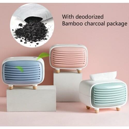 Desktop Tissue Box with Deodorant Bamboo Charcoal Package Paper Storage Box Home Living Room Napkin Holder Box mx10151155