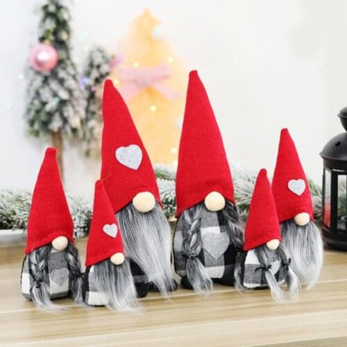 Santa Claus Snowman Elf Christmas Ornaments Faceless Doll 2021New Year Favor Party Decoration for Home merry Christmas Ornaments