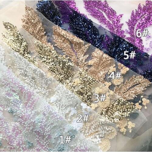 Silver golden purple 3D Flowers Three-dimensional sequined Lace Applique Costume Evening Dress Clothing Accessories 35*46cm