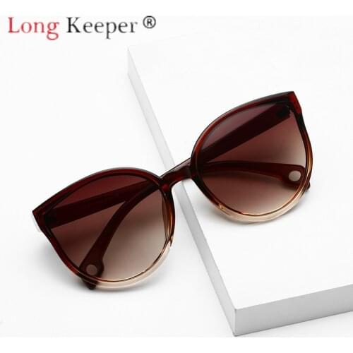 LongKeeper Sunglasses Cat Eye Women Men Sun Glasses Eyewear Eyeglasses Plastic Frame Clear Lens UV400 Shade Fashion Driving New