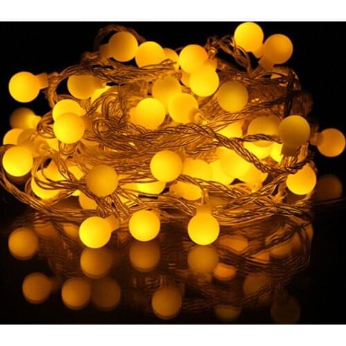 10 M 100 leds LED Cotton Ball Battery String Light Holiday Wedding Christmas Party Decor