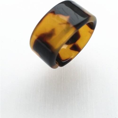 UJBOX US Size 7 Acrylic Acetate Open Adjustable Ring Women Fashion Leopard Ring Wedding Bands Party Birthday Jewelry Gift