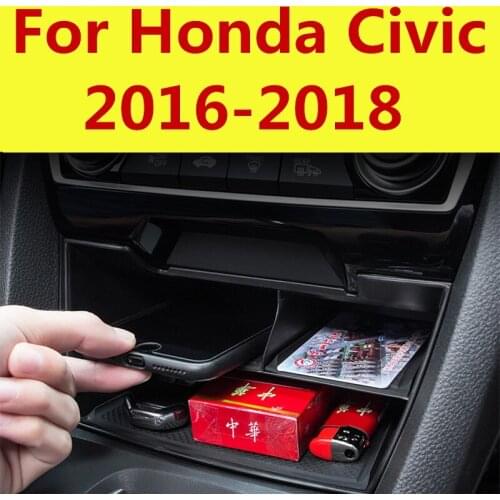 Central control storage box interior finishing storage box central control locker For Honda Civic 2016-2018 10th Gen Sedan