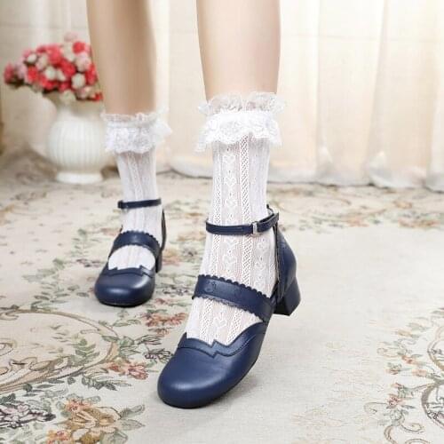Japanese summer sweet lolita shoes Mary Jane kawaii girl tea party princess kawaii shoes retro women shoes loli cosplay cos