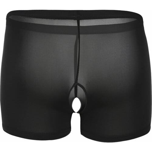 Women Low Waist Crotchless Erotic Boyshort Underwear Stretchy Slim Fit Hot Pants Transparent Tights Leggings Lingerie Nightwear