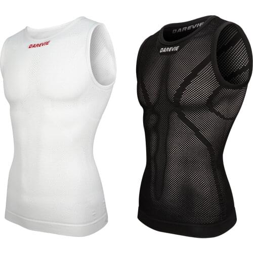 DAREVIE Cycling Base Layer Men Seamless Cycling Tight Breathable Sweat Absorb Cycling Underwear Mesh Summer Winter Sleeveless
