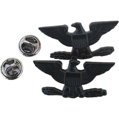 PAIR WW2 US ARMY COLONEL EAGLE BIRD WAR DEVICE PIN INSIGNIA BADGE