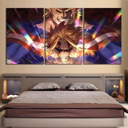 3 Piece All Might My Hero Academia Anime Poster Cartoon Wall Pictures Canvas Art Decorative Paintings for Home Decor