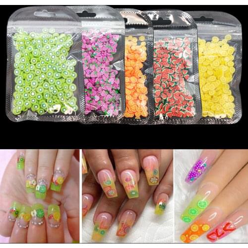 3D Fruit Slices Sticker Polymer Clay DIY Designs Slicing Nails Accessories Nail Art Decoration Women Nail Tips Manicure Makeup