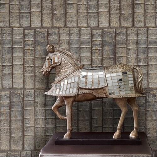 American style retro nostalgic 3D bookshelf wallpaper Restaurant Bar study coffee shop office porch wallpaper