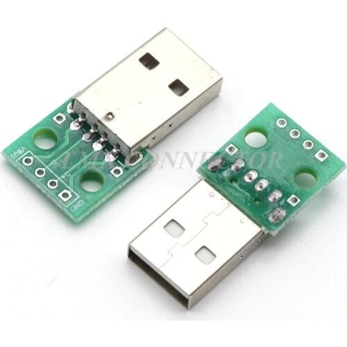 50PCS USB PCB Male Head Rotating Module 2.54mm 4P Welding Mobile Phone Power Supply Data Cable Connector