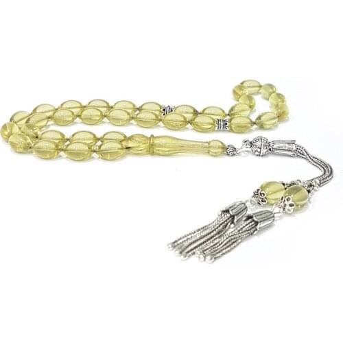 925 Sterling Silver Handmade Rosary with Barley Cut Amber Cut