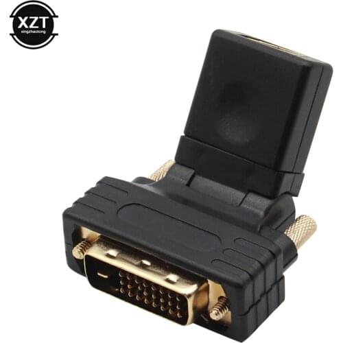 HDMI-compatible to DVI 24+1 pin Adapter 360 Degree Rotatable Female to Male HDTV Converter Adaptor for PC PS3 Projector TV Box
