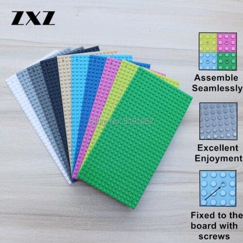 Base 16 X 32 Dots Base Plate for Small Bricks 25.5X12.7CM Baseplate Board Building Blocks Toys For Children City Castle Building