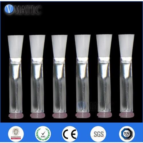 Free Shipping 20G Flat 6mm Glue Dispensing Needle Brush Double Screw Thread EFD Soft Brush Needle Flat Mouth Needle Brush
