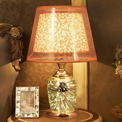 European creative personality 3d pyrotechnic bedroom bedside lamp living room study wedding gift decoration table lamp LB100910