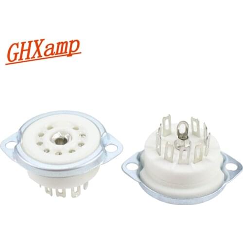 GHXAMP Nine-Pin Electronic Tube Socket For ECC83 6N3 6N11 6P14 5670 Amplifier Valve Nine Foot Socket 2pcs