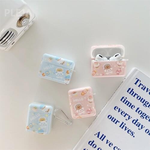 Cute Bear Dog Earphone Protector Cases For Apple AirPods 2 Pro Headphones Charging Box Cover For Air pods 3 Headset Case Funda