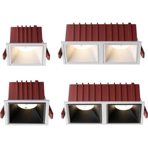 Square Frameless NO Dazzling COB Recessed Downlight 7W 12W 14W 24W LED Ceiling Spot Light for Bedroom Living room Kitchen