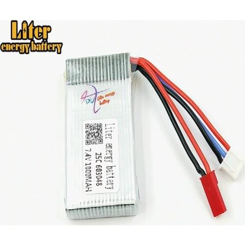 7.4V 1000mAH 25C Lipo Battery For MJXRC X600 F46 X601H JXD391V aircraft 7.4 V 1000 mAH 2S Lipo battery 7.4 JST plug 603048