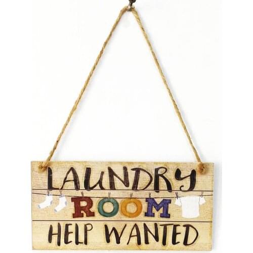 Fashion Creative Laundry Wooden Doorplate Hanging Board Wall Decoration