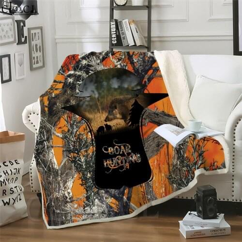 Fashion Blanket Animal Hunting Wild Boar Printed Adult Kid Quilt for Bedding Cover Sofa Travel Office Character Throw Blanket