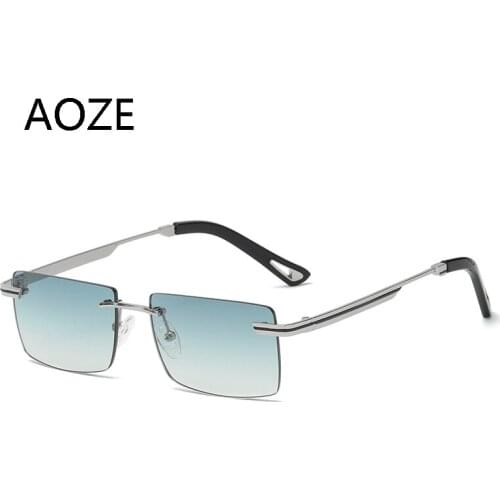 Punk Rimless Sunglasses Men 2021 New Trendy Vintage Shades UV400 Square Sun Glasses Frameless Gradient Fashion Eyewear Lunettes