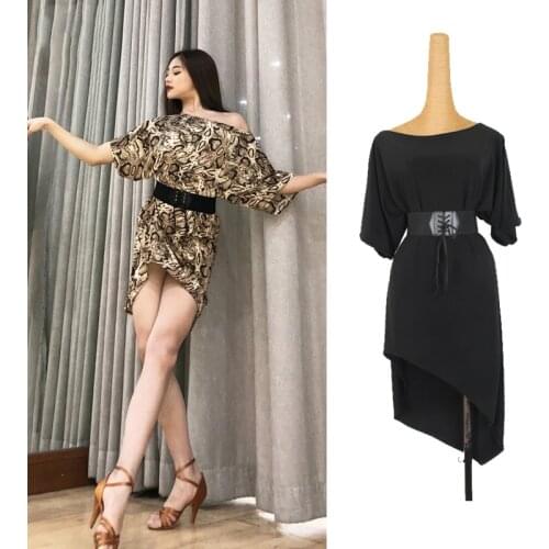 2021 New Latin Dance Dresses Female Short Sleeve Latin Practice Clothing Professional Rumba Tango Samba Dance Costumes DQL5179