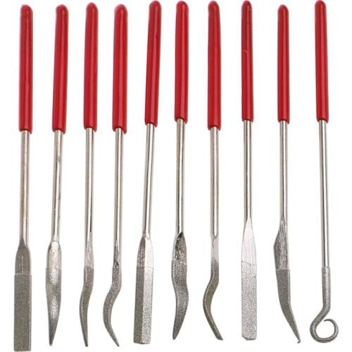 New 10Pcs Diamond Coated Riffler Files Mechanical Watch Jewelry Files Tools