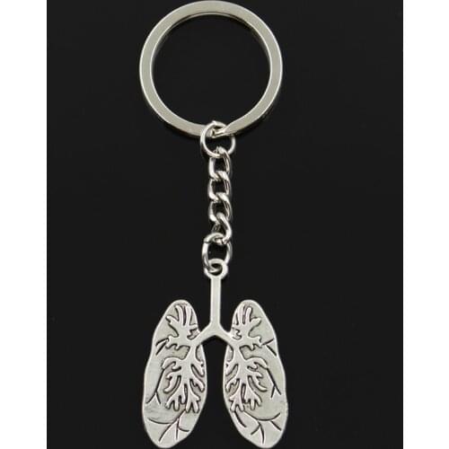New Fashion Keychain 39x30mm Lung Respiratory System Pendants DIY Men Jewelry Car Key Chain Ring Holder Souvenir For Gift