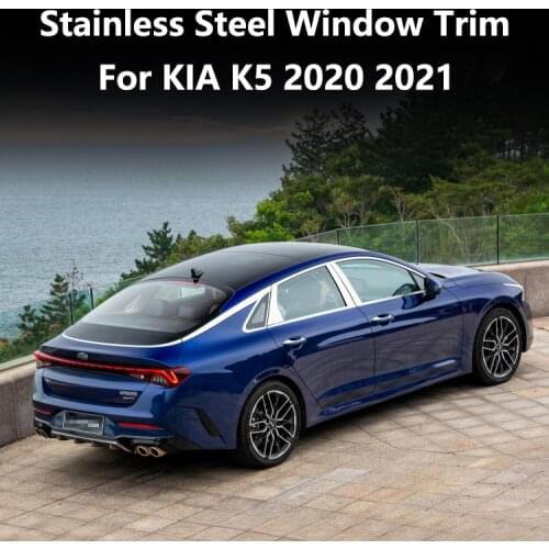 Stainless Steel Window Trim Garnish Pillar Trim Car Detector Trim For KIA Optima KIA K5 2020 2021