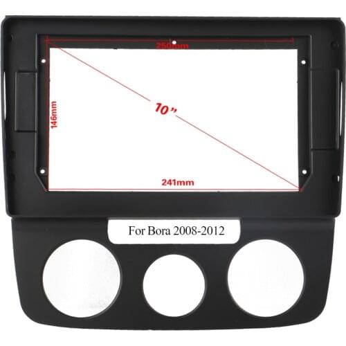 Double Din Black ABS Trim Fascia Frame For Bora 2008-2012 Refit 10" Car Android Radio Navigation DVD Mounting Dashboard