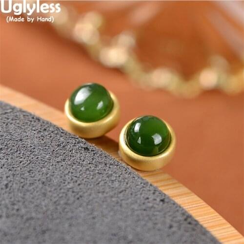 Uglyless 6MM 7MM Super MINI Perfect Round Studs Earrings for Women Natural Agate Jasper Earrings Daily Dress Gemstones Jewelry