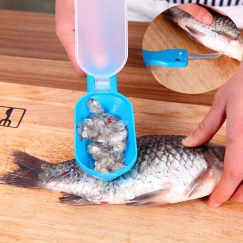 Fish Skin Brush Fast Remove Fish Scale Scraper Planer Tool Fish Scaler Fishing Knife Cleaning Tools Kitchen Cooking Accessories